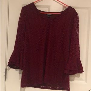 Burgundy Long Sleeve Blouse